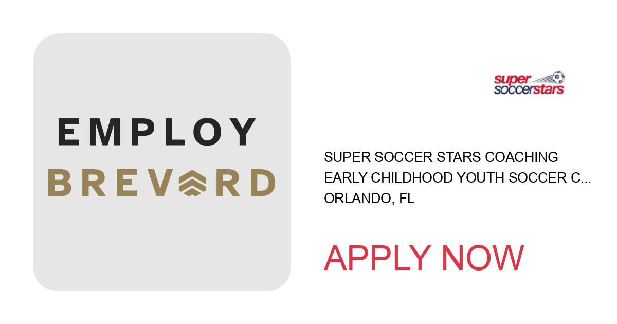 Apply to Early Childhood Youth Soccer Coach position with Super Soccer Stars Coaching in Orlando, FL