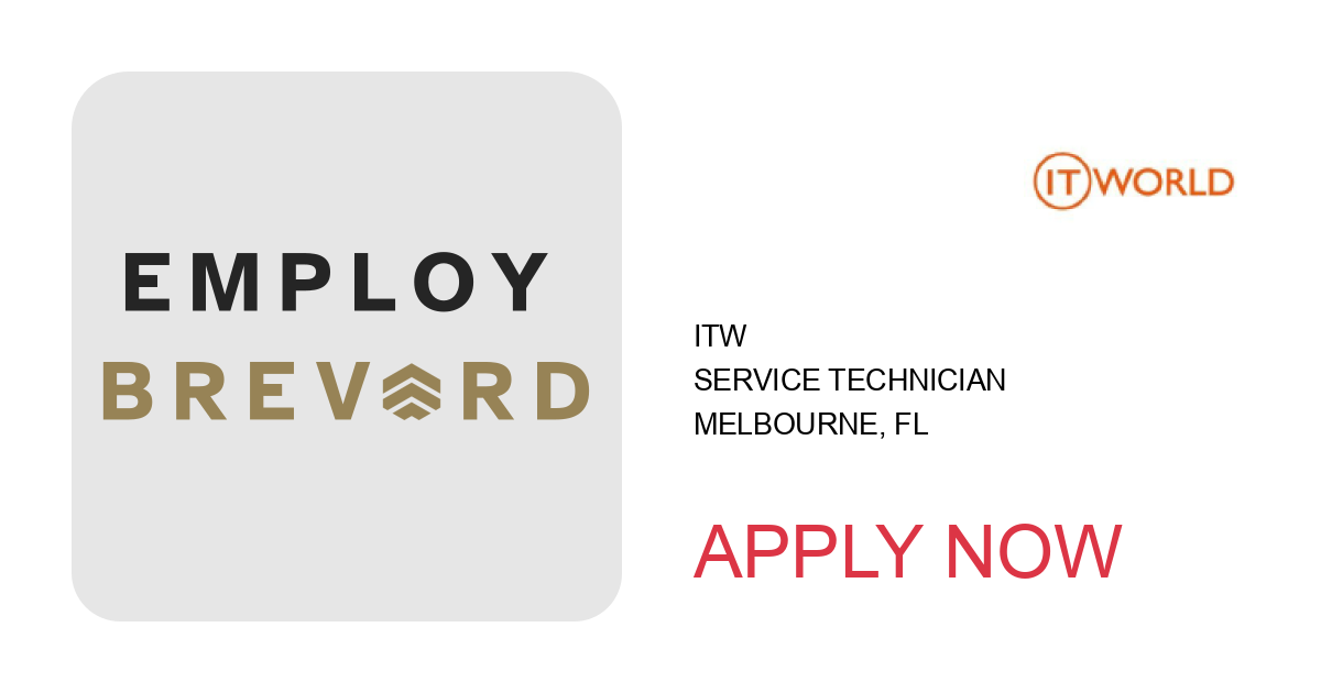 Apply to Service Technician position with ITW in Melbourne, FL