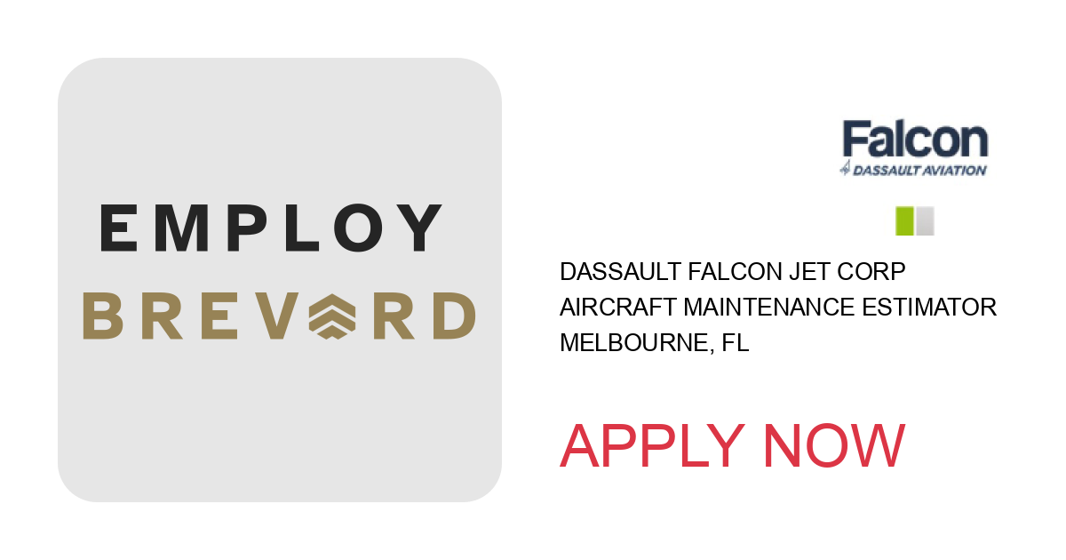 Apply to Aircraft Maintenance Estimator position with Dassault Falcon Jet Corp in Melbourne, FL