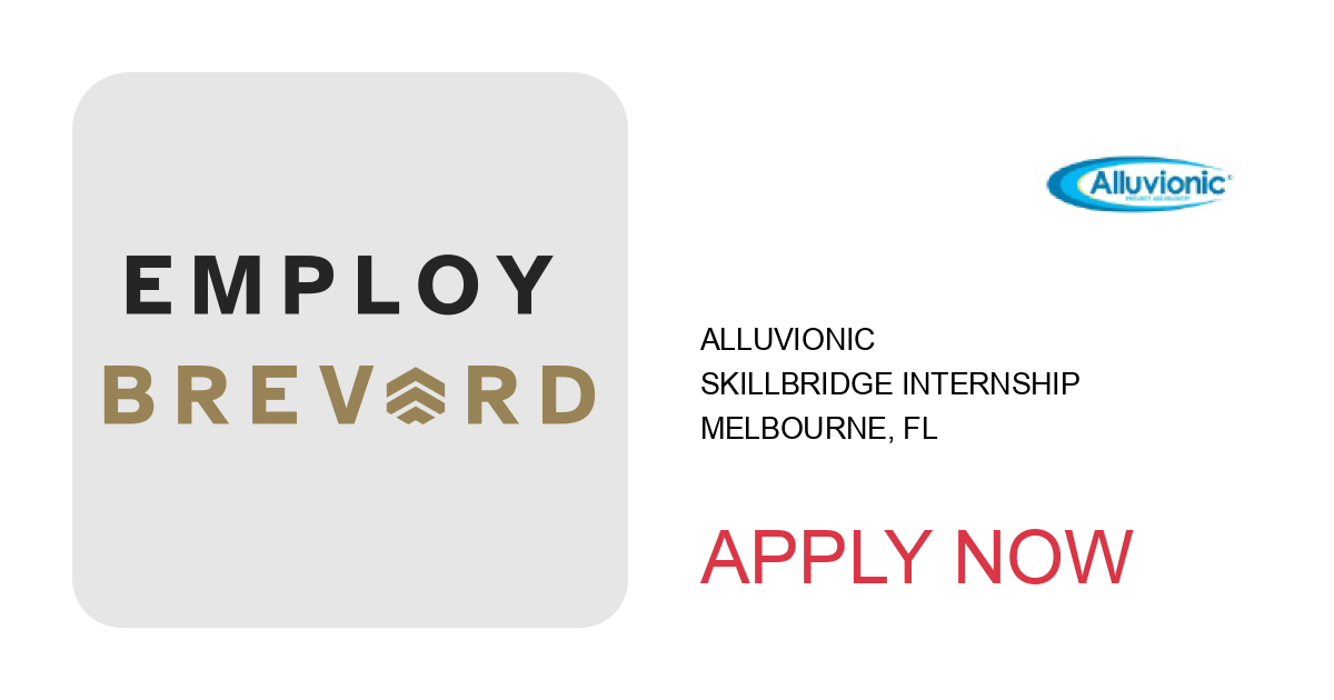 Apply to SkillBridge Internship position with Alluvionic in Melbourne, FL