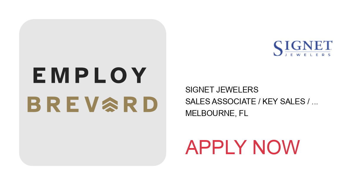 Apply to Sales Associate / Key Sales / Seasonal Opportunities - Banter by Piercing Pagoda - Melbourne Square - Store 929 - Melbourne, FL position with Signet Jewelers in Melbourne, FL