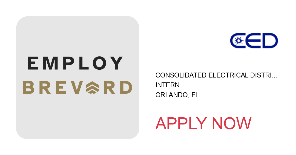 Apply to Intern position with Consolidated Electrical Distributors in Orlando, FL