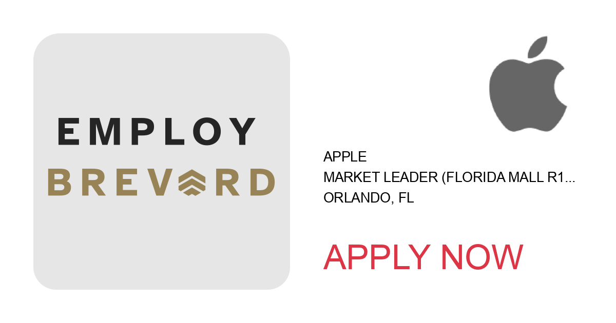 Apply to Market Leader (Florida Mall R143) position with Apple in Orlando, FL