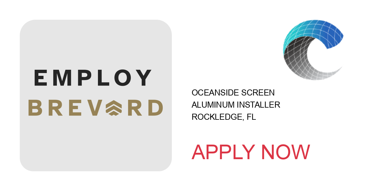 Apply to Aluminum Installer position with Oceanside Screen in Rockledge, FL