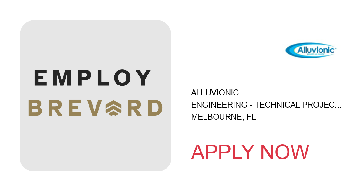 Apply to Engineering - Technical Project Manager position with Alluvionic in Melbourne, FL