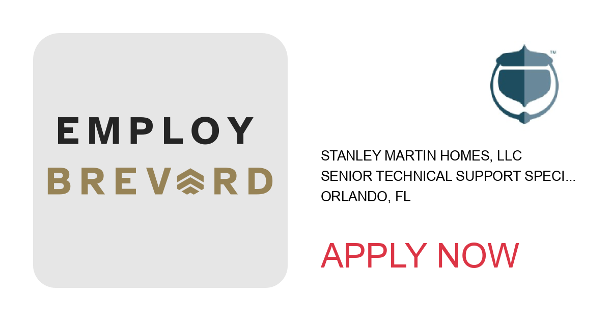 Apply to Senior Technical Support Specialist position with Stanley Martin Homes, LLC in Orlando, FL