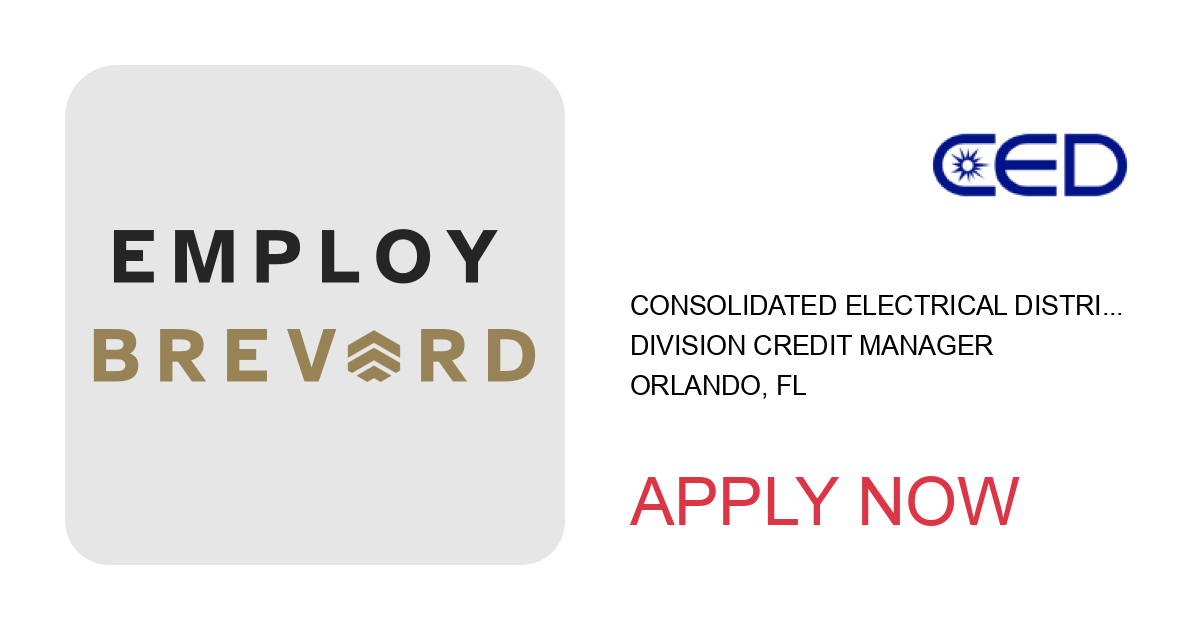 Apply to Division Credit Manager position with Consolidated Electrical Distributors in Orlando, FL