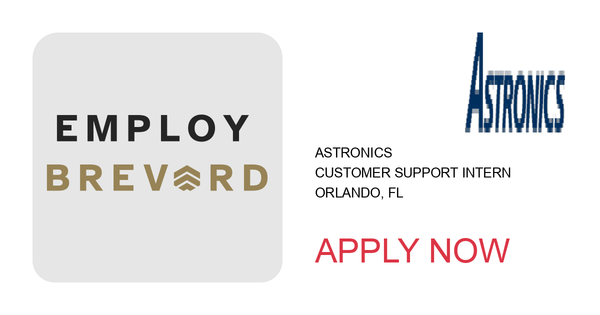 Apply to Customer Support Intern position with Astronics in Orlando, FL