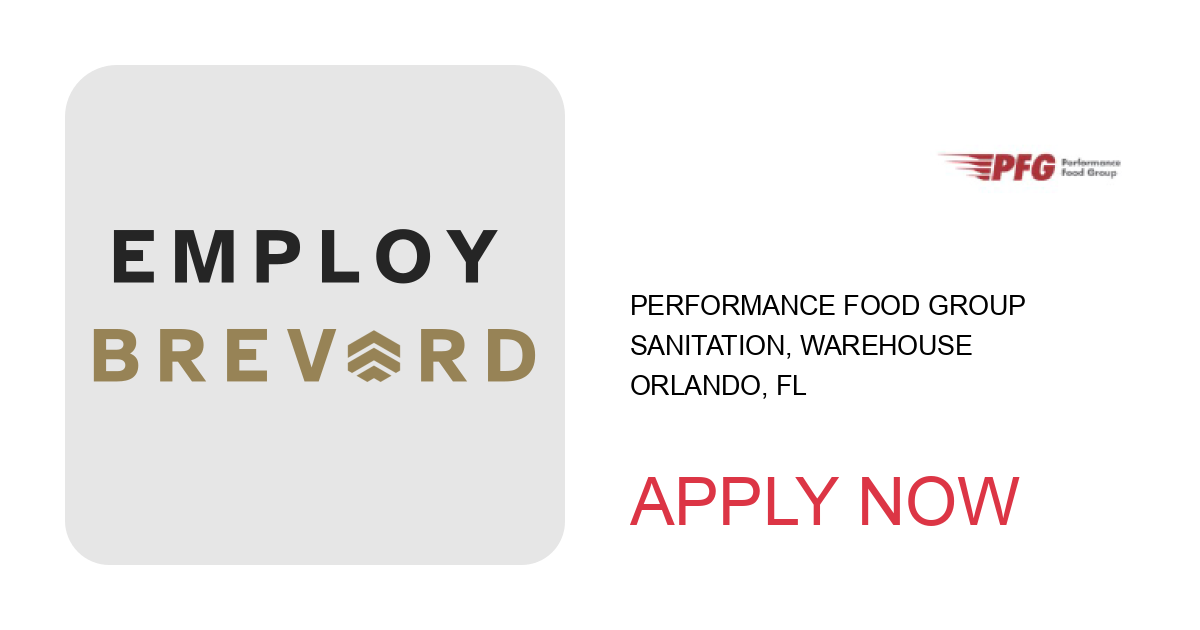 Apply to Sanitation, Warehouse position with Performance Food Group in Orlando, FL