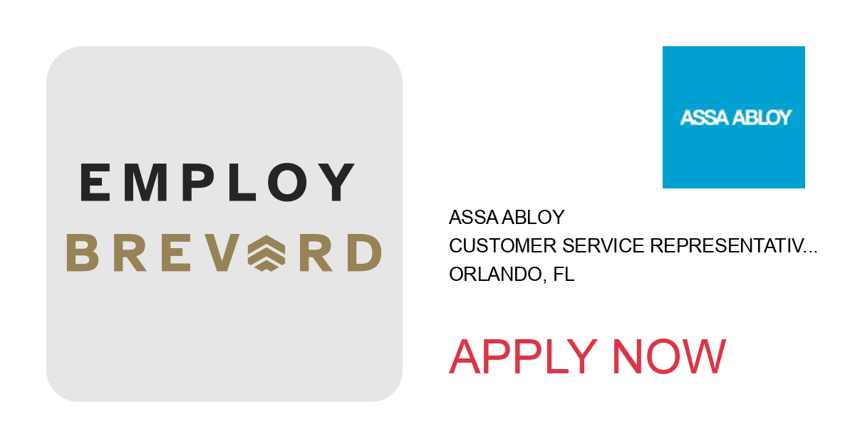 Apply to Customer Service Representative position with ASSA ABLOY in Orlando, FL