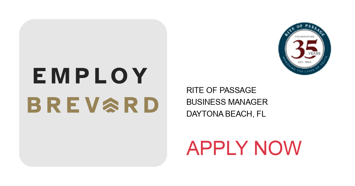 Apply to BUSINESS MANAGER position with Rite of Passage in Daytona Beach, FL