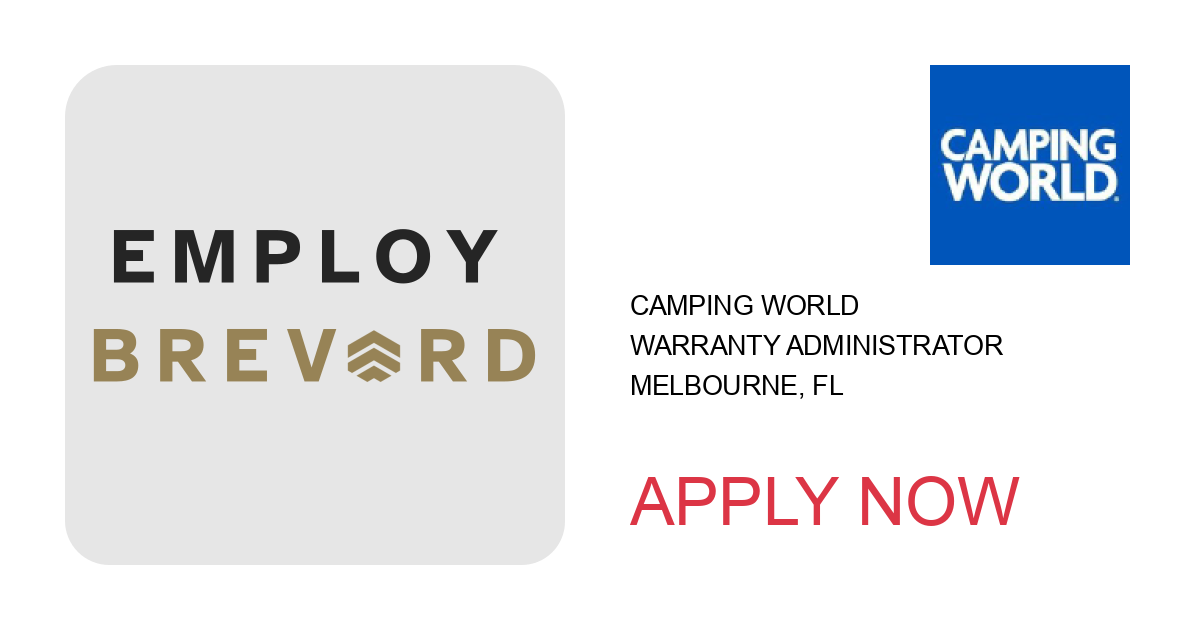 Apply to Warranty Administrator position with Camping World in Melbourne, FL