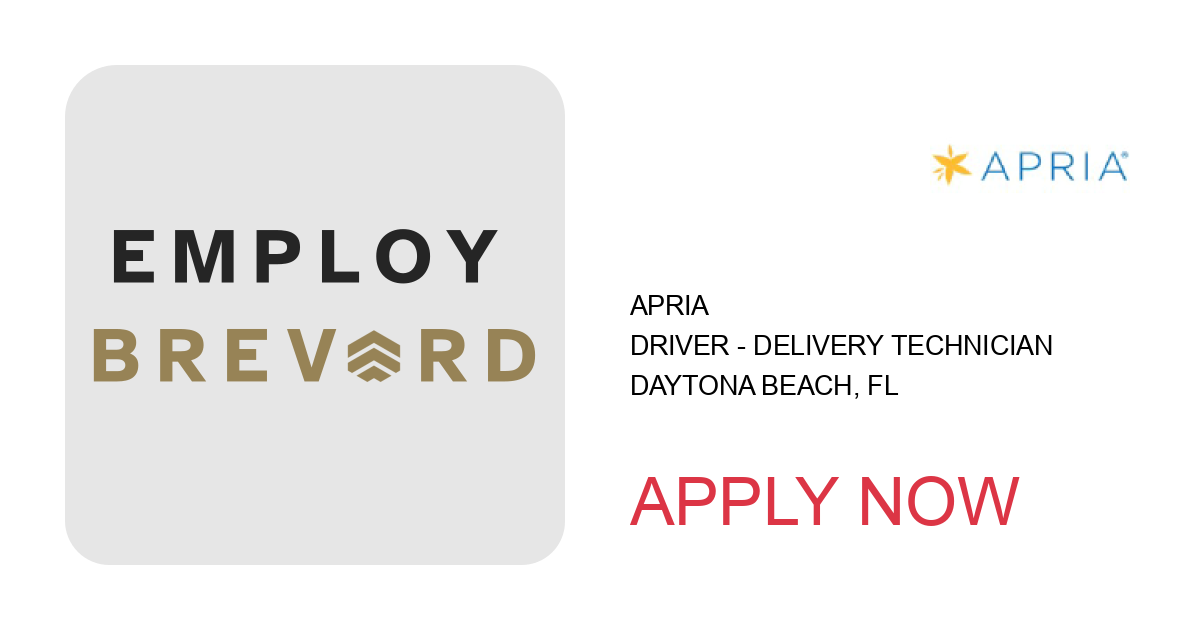 Apply to Driver - Delivery Technician position with Apria in Daytona Beach, FL