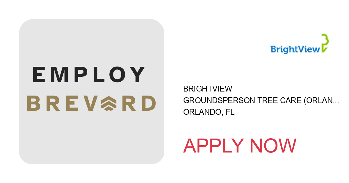 Apply to Groundsperson Tree Care (Orlando) position with BrightView in Orlando, FL