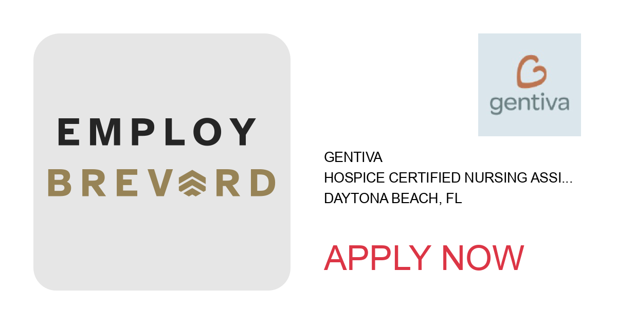 Apply to Hospice Certified Nursing Assistant - Hospice Aide position with Gentiva in Daytona Beach, FL