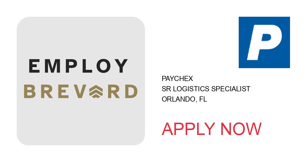 Apply to Sr Logistics Specialist position with Paychex in Orlando, FL