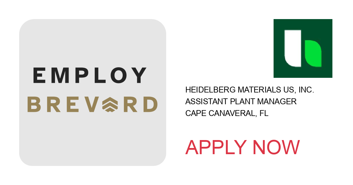 Apply to Assistant Plant Manager position with Heidelberg Materials US, Inc. in Cape Canaveral, FL