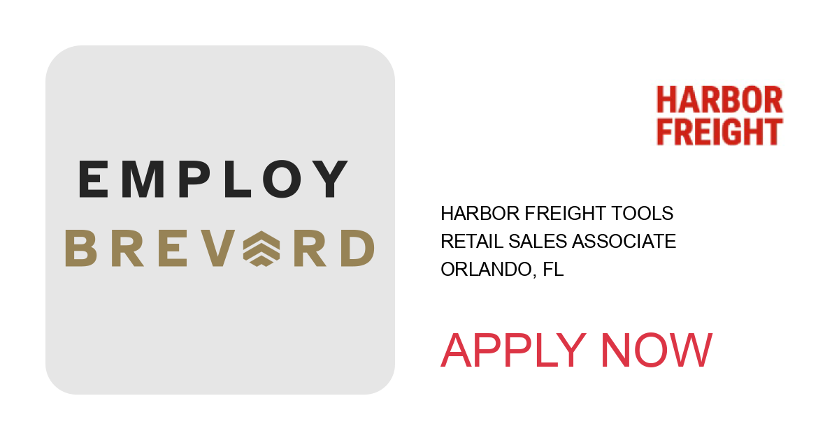 Apply to Retail Sales Associate position with Harbor Freight Tools in Orlando, FL