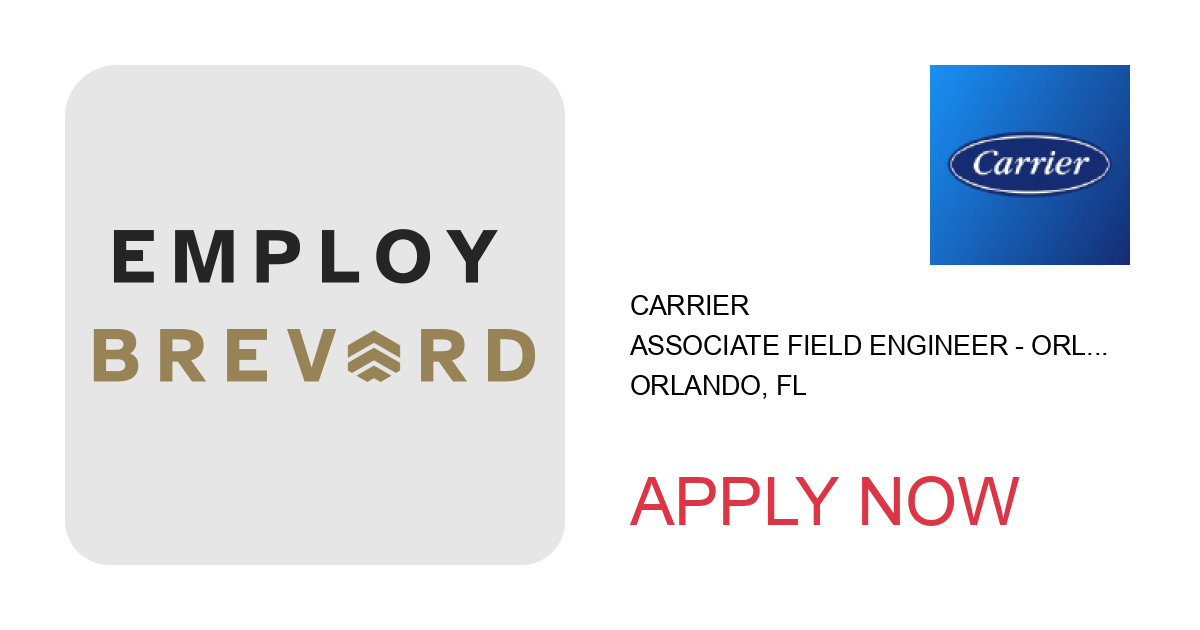 Apply to Associate Field Engineer - Orlando position with Carrier in Orlando, FL