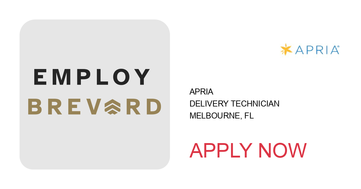 Apply to Delivery Technician position with Apria in Melbourne, FL