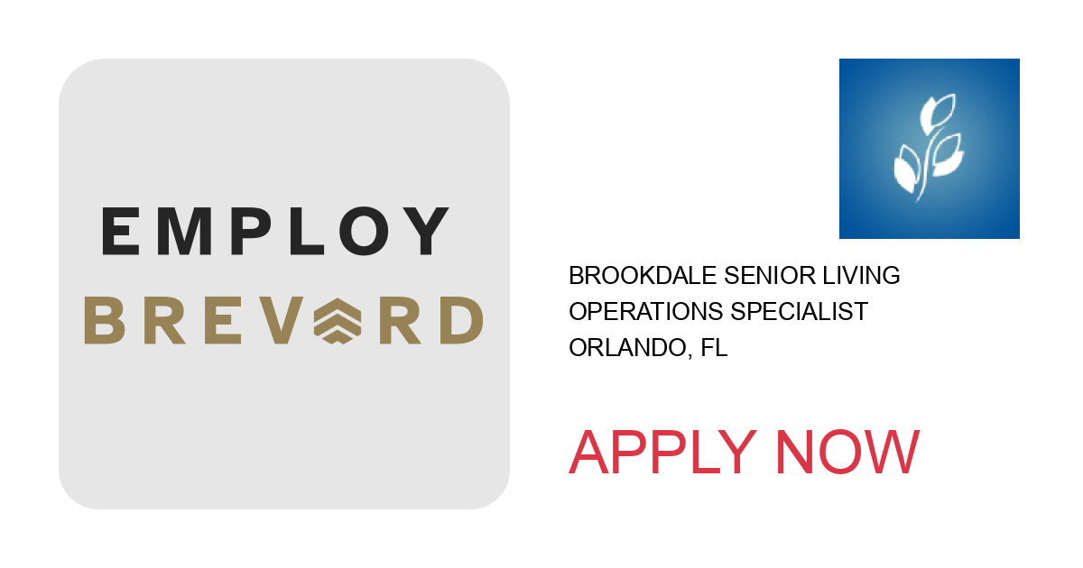 Apply to Operations Specialist position with Brookdale Senior Living in Orlando, FL