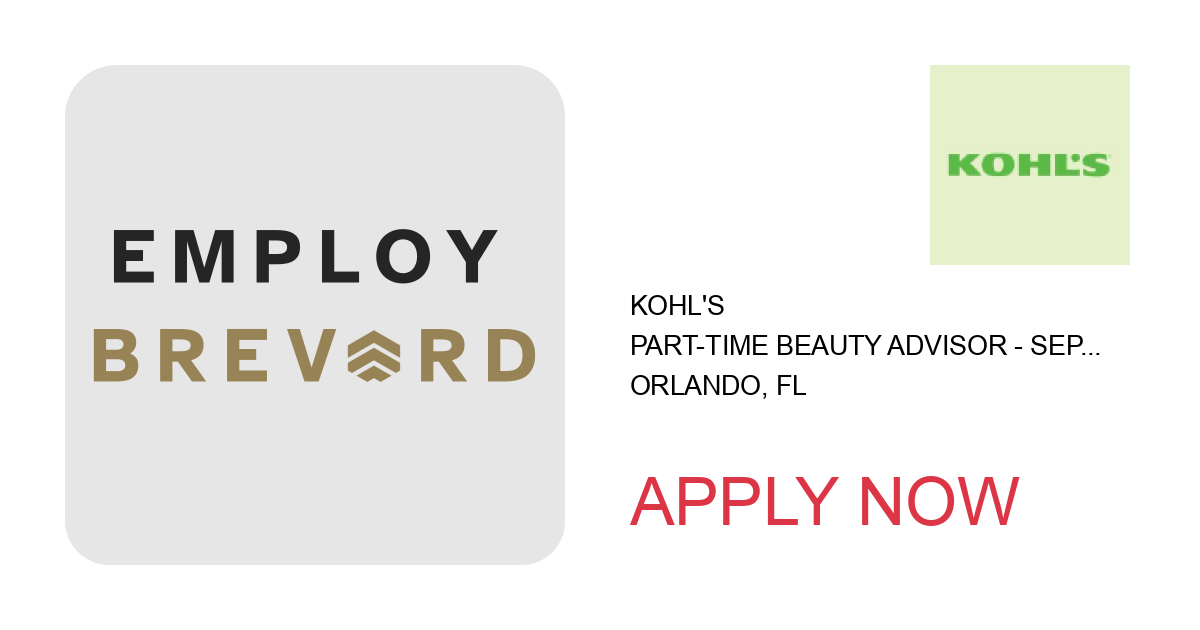 Apply to Part-Time Beauty Advisor - Sephora position with Kohl's in Orlando, FL