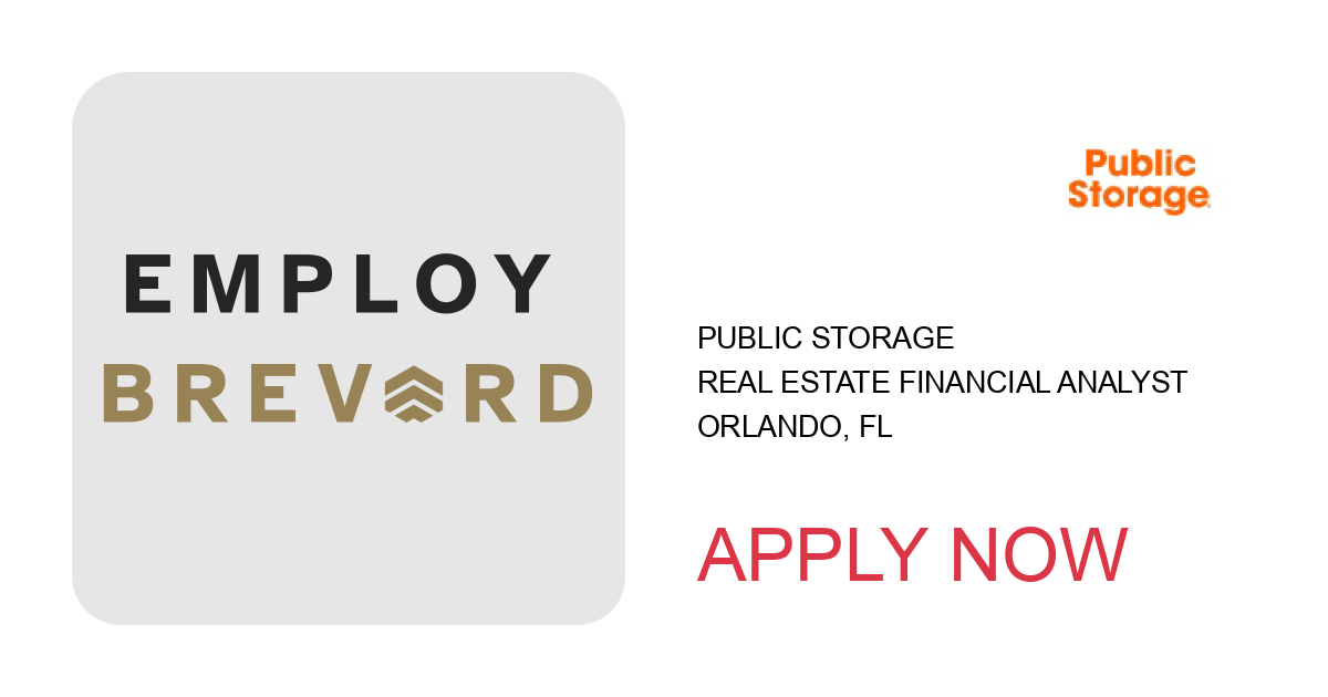 Apply to Real Estate Financial Analyst position with Public Storage in Orlando, FL