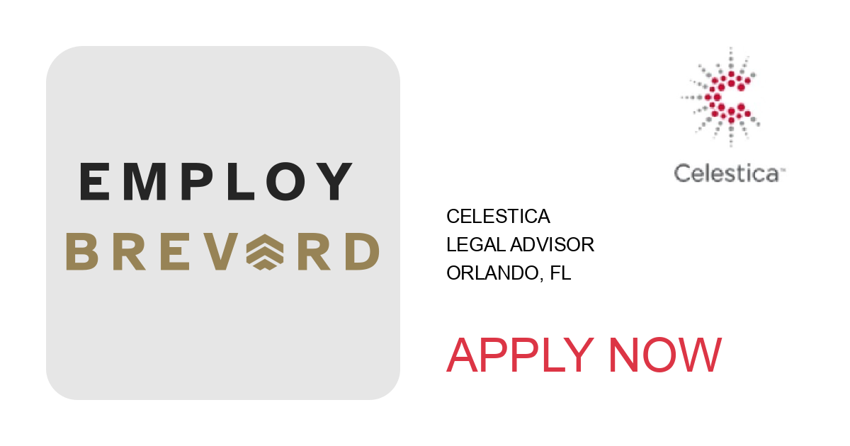 Apply to Legal Advisor position with Celestica in Orlando, FL