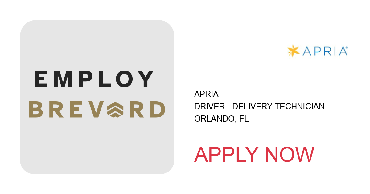 Apply to Driver - Delivery Technician position with Apria in Orlando, FL