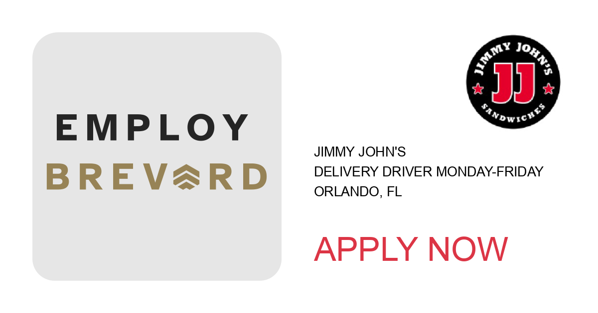 Apply to Delivery Driver Monday-Friday position with Jimmy John's in Orlando, FL