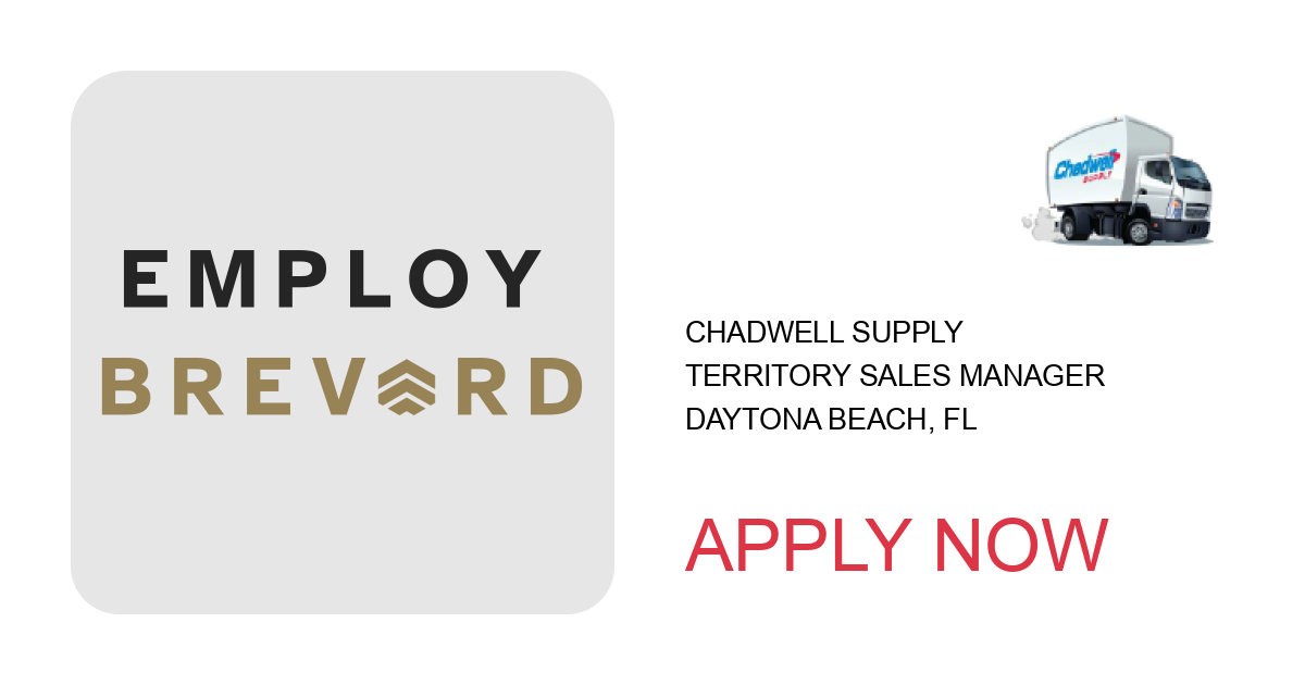 Apply to Territory Sales Manager position with Chadwell Supply in Daytona Beach, FL