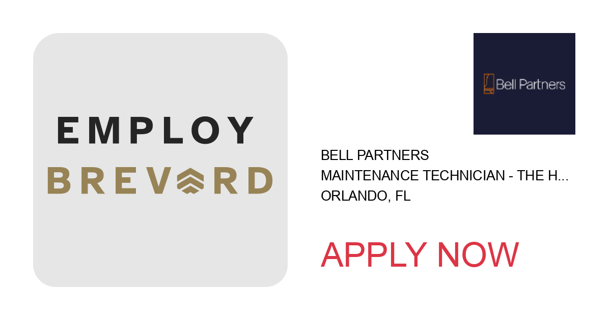 Apply to Maintenance Technician - The Hudson position with Bell Partners in Orlando, FL