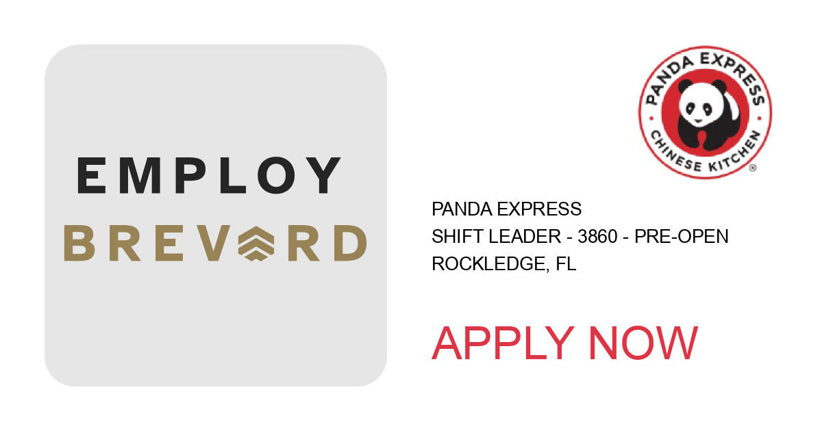 Apply to Shift Leader - 3860 - Pre-Open position with Panda Express in Rockledge, FL