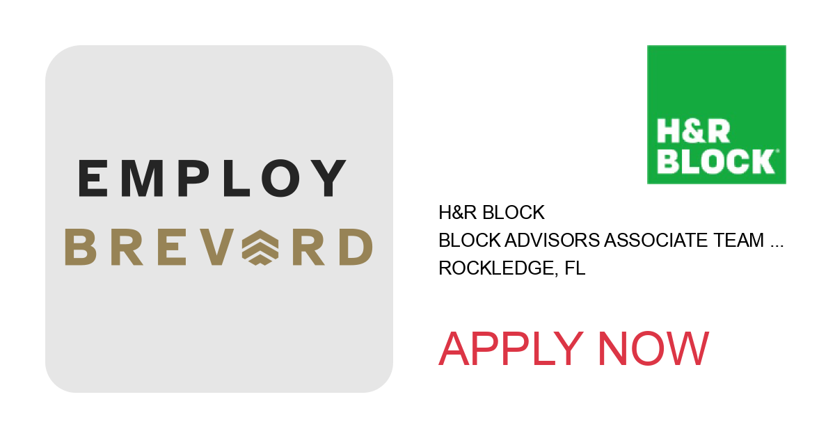 Apply to Block Advisors Associate Team Leader position with H&R Block in Rockledge, FL