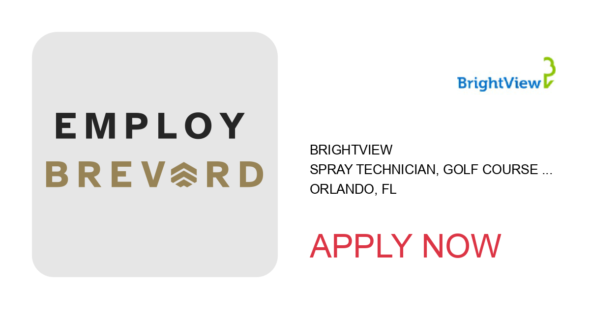 Apply to Spray Technician, Golf Course (Orlando) position with BrightView in Orlando, FL