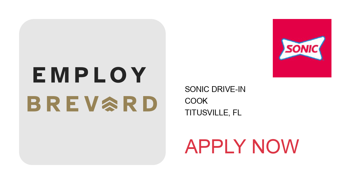 Apply to Cook position with Sonic Drive-In in Titusville, FL