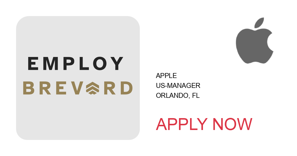 Apply to US-Manager position with Apple in Orlando, FL