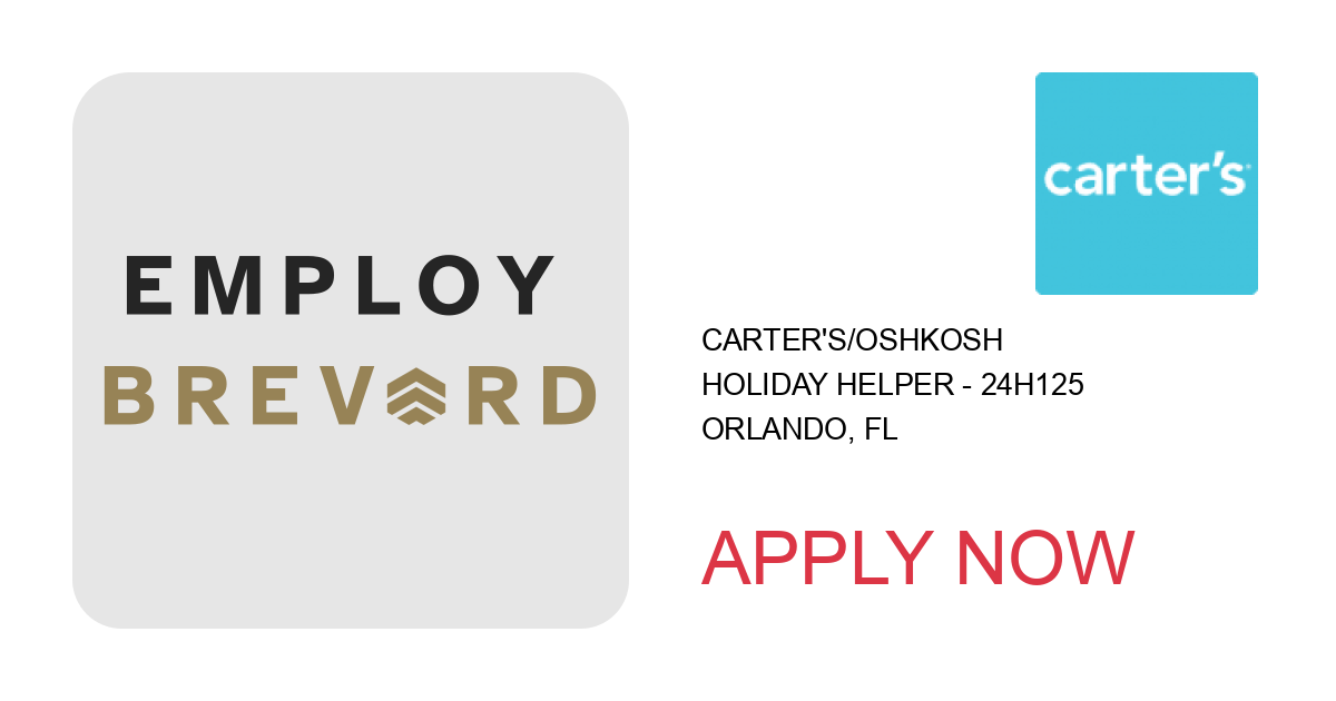 Apply to Holiday Helper - 24H125 position with Carter's/OshKosh in Orlando, FL