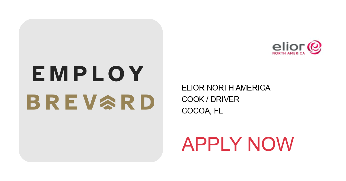 Apply to Cook / Driver position with Elior North America in Cocoa, FL