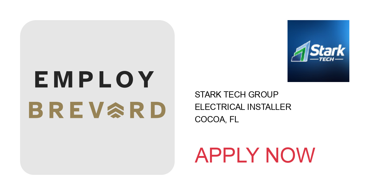 Apply to Electrical Installer position with Stark Tech Group in Cocoa, FL