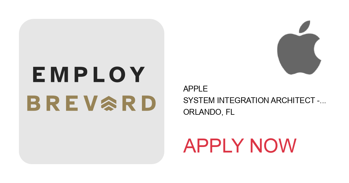 Apply to System Integration Architect - Platform Architecture position with Apple in Orlando, FL