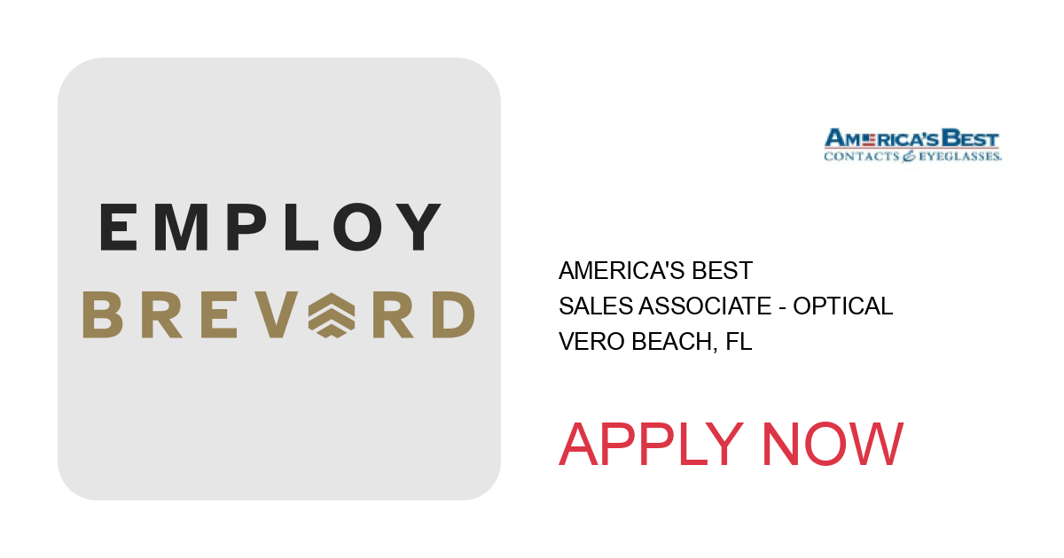 Apply to Sales Associate - Optical position with America's Best in Vero Beach, FL