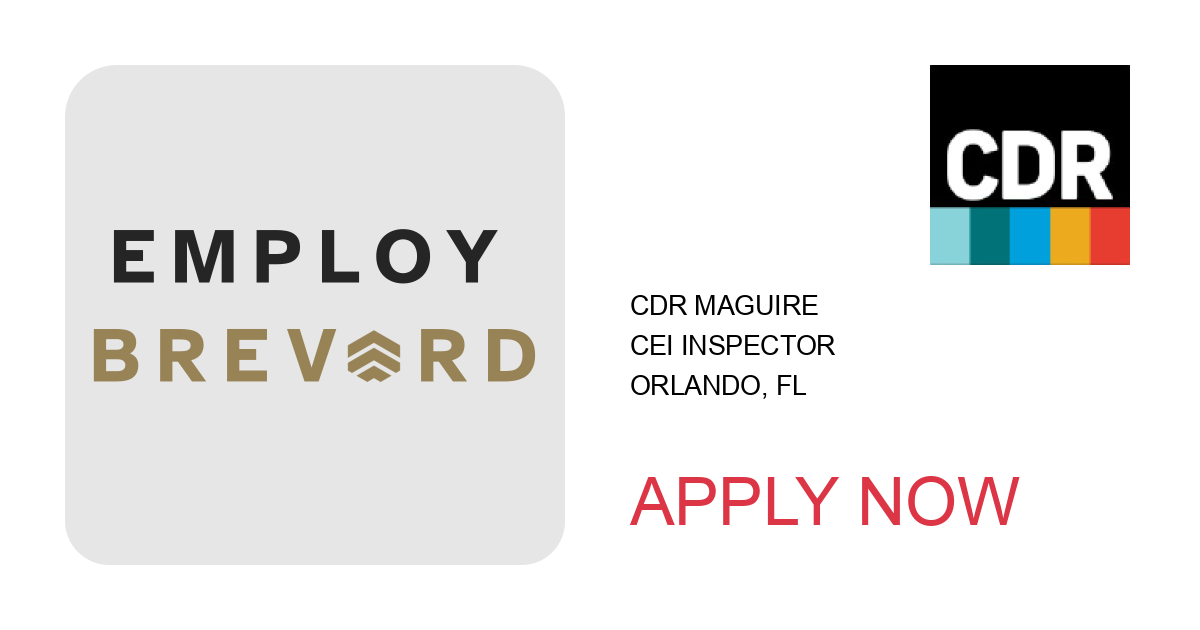 Apply to CEI Inspector position with CDR Maguire in Orlando, FL