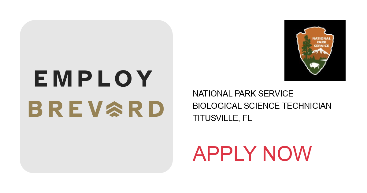 Apply to Biological Science Technician position with National Park Service in Titusville, FL