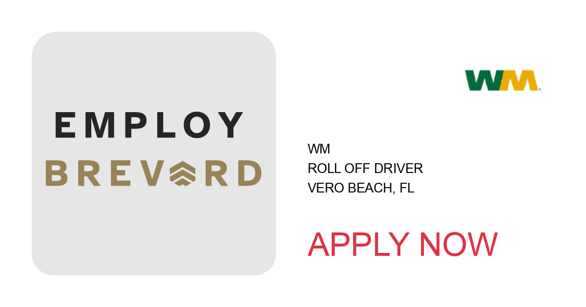 Apply to Roll Off Driver position with WM in Vero Beach, FL