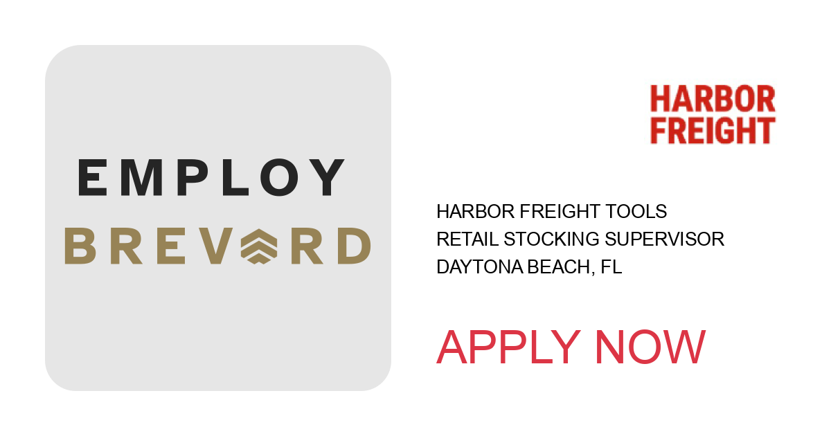 Apply to Retail Stocking Supervisor position with Harbor Freight Tools in Daytona Beach, FL