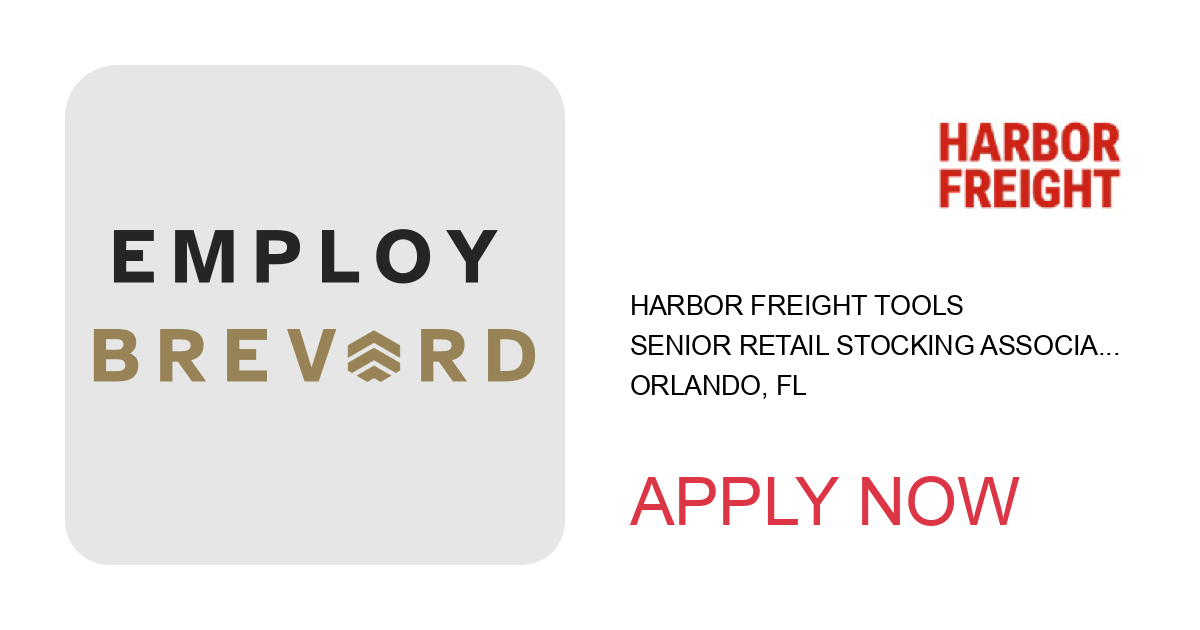 Apply to Senior Retail Stocking Associate position with Harbor Freight Tools in Orlando, FL