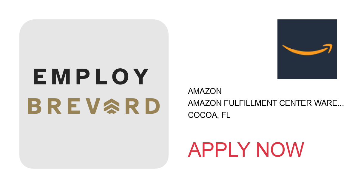 Apply to Amazon Fulfillment Center Warehouse Associate position with Amazon in Cocoa, FL