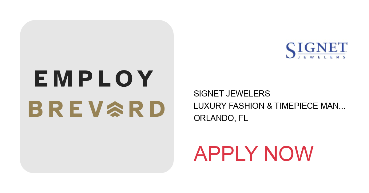 Apply to Luxury Fashion & Timepiece Manager - Jared - Mall at Millenia position with Signet Jewelers in Orlando, FL