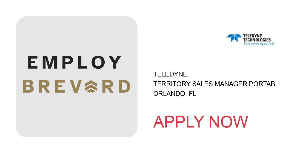 Apply to Territory Sales Manager Portable Gas Detection position with Teledyne in Orlando, FL